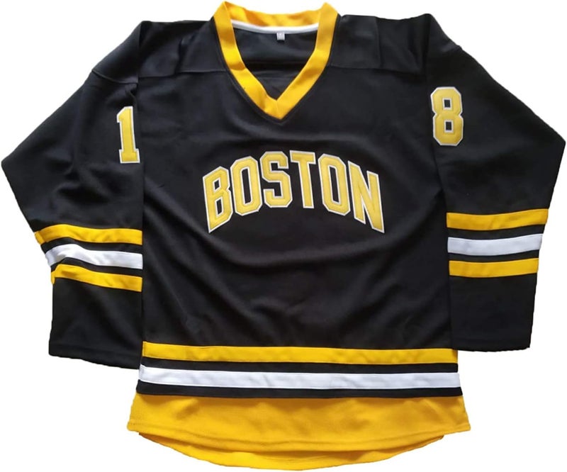 AMORTW Kids Ice Hockey Jersey #18 Gilmore Hockey Shirts Black/White - Image 2
